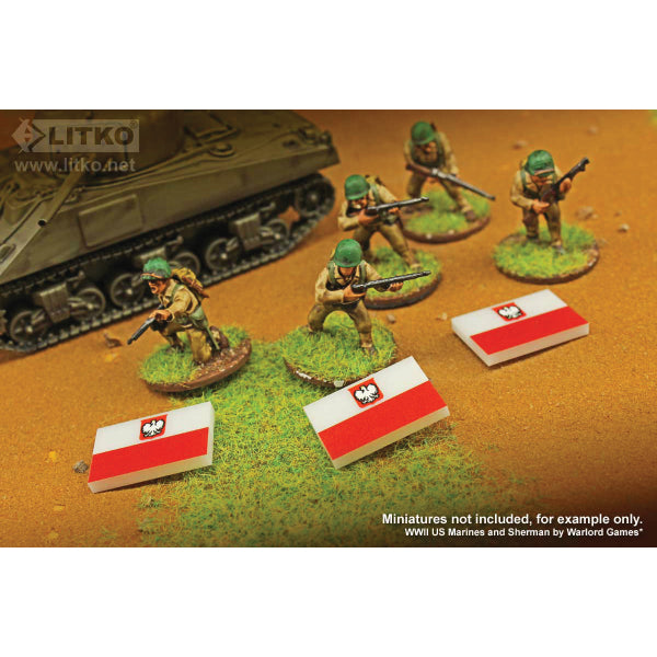 Premium Printed WWII Polish Republic Flag Tokens (10)