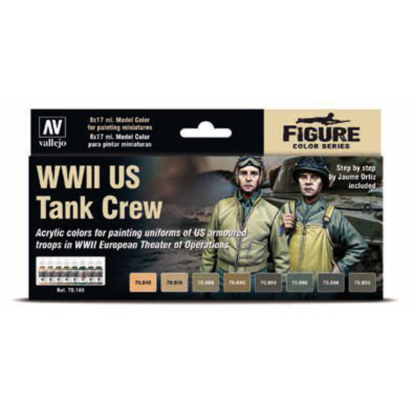 Vallejo, WWII US Tank Crew Uniforms Paint Set - 17ml Bottle (8/Set)