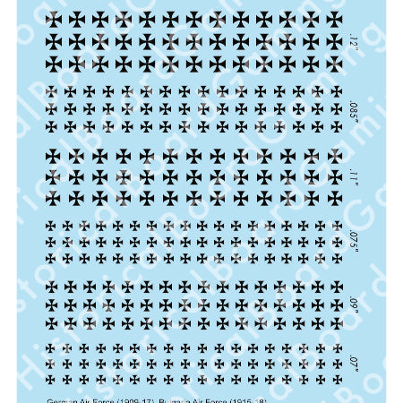 Decal Sheet, German Air Force (1909-17) , Austrian Air Force (1915-18) , Bulgarian Air Force (1915-18)
