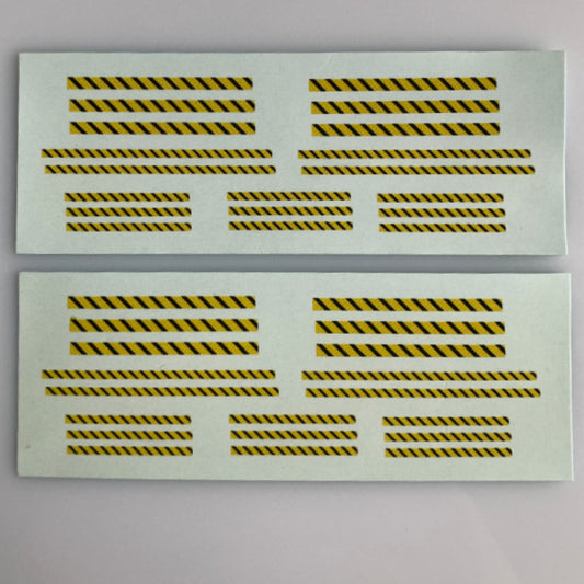 SF-101 Decal Sheet, Yellow/Black Warning Stripes, Locos, Armor & Aircraft