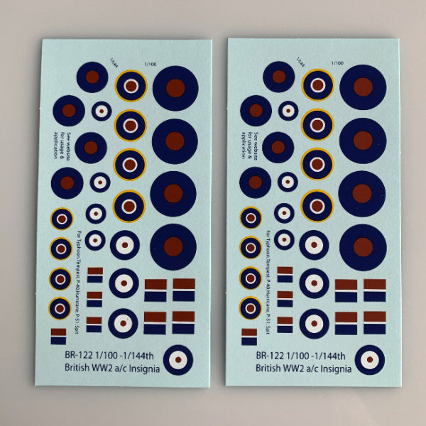 BR-122 Decal Sheets, British Aircraft Insignia