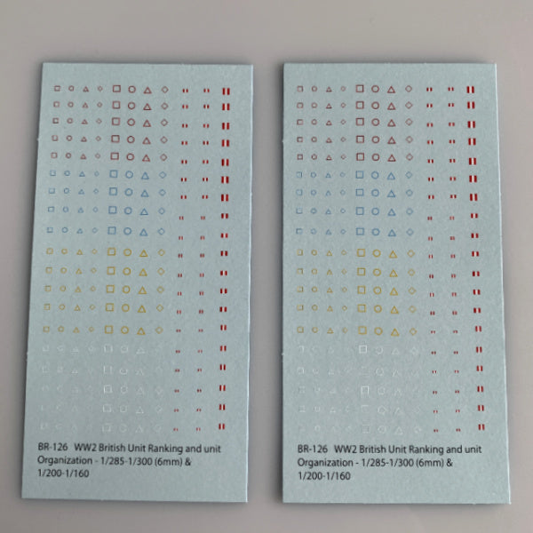 BR-126 Decal Sheets, British Armored Unit & Organizational Brigade & Regimental markings Armor
