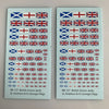 BR-127 Decal Sheets, British Union Jack, St. Andrew, St. George Flags