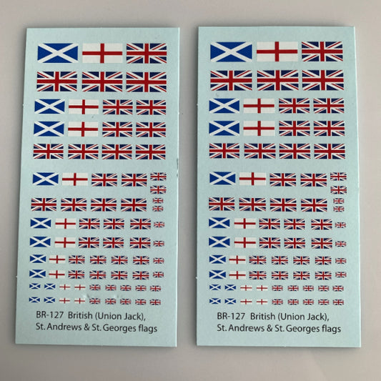 BR-127 Decal Sheets, British Union Jack, St. Andrew, St. George Flags