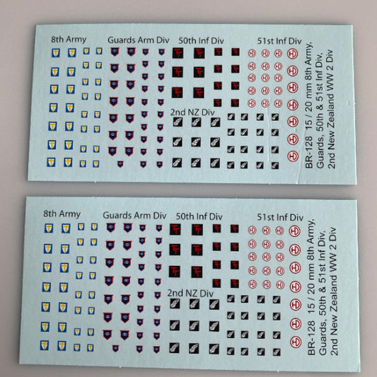BR-128 Decal Sheets, British Unit Insignia