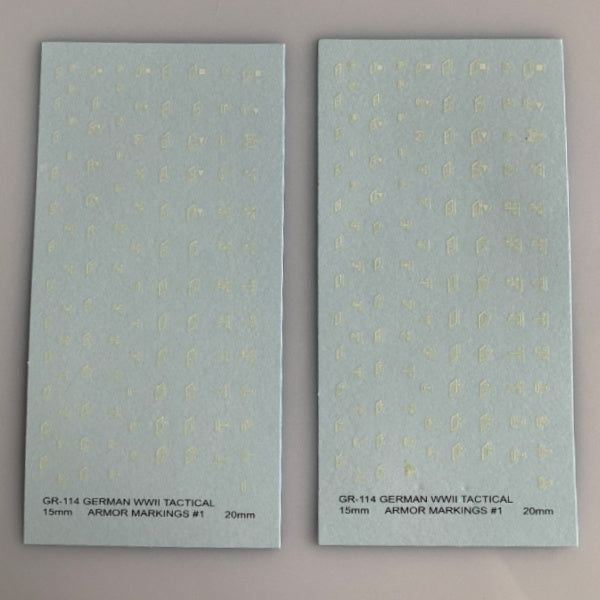 GR-114 Decal Sheets, German Army Tactical Symbols, tank, SP
