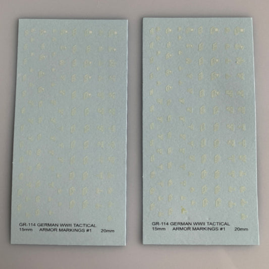 GR-114 Decal Sheets, German Army Tactical Symbols, tank, SP