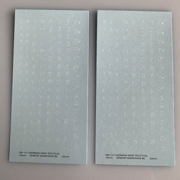 GR-115 Decal Sheets, German Army Tactical Symbols, Pz Gren, Recon, etc