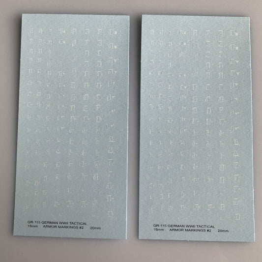 GR-115 Decal Sheets, German Army Tactical Symbols, Pz Gren, Recon, etc