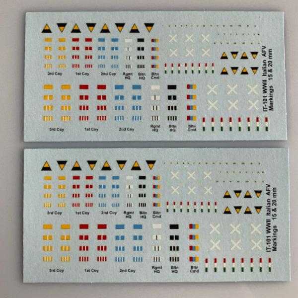 IT-101 Decal Sheet, Italian armor vehicle, company and division markings