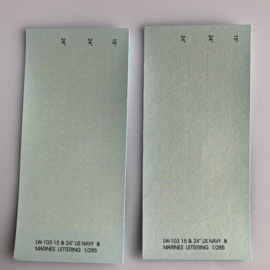 LW-103 Decal Sheet, US Navy & Marines Block White Lettering, Armor & Aircraft