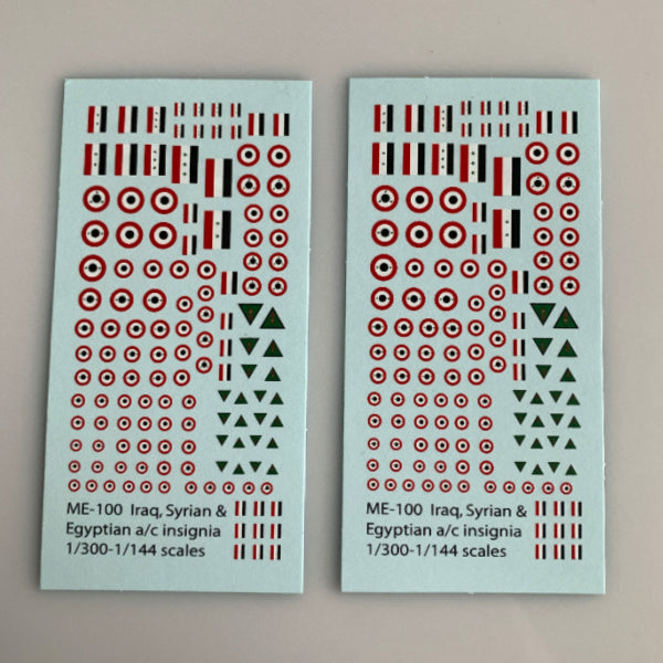 ME-100 Decal Sheets, Egyptian-Syrian-Iraqi Insignia