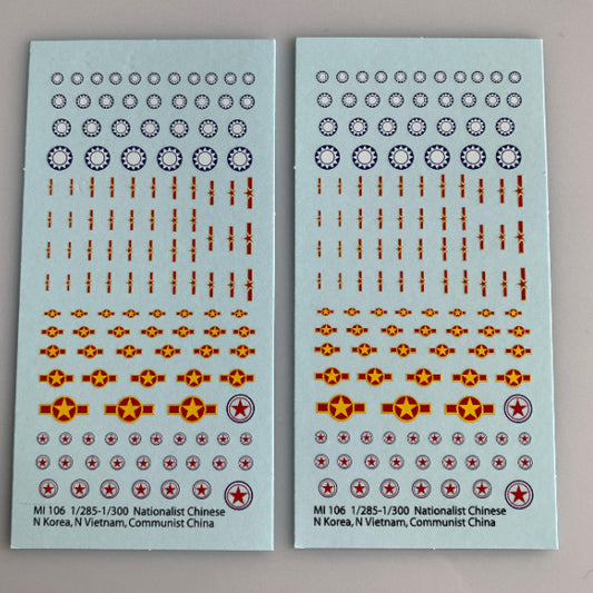 Mi-106 Decal Sheets, Chinese, Korea, Vietnam Insignia