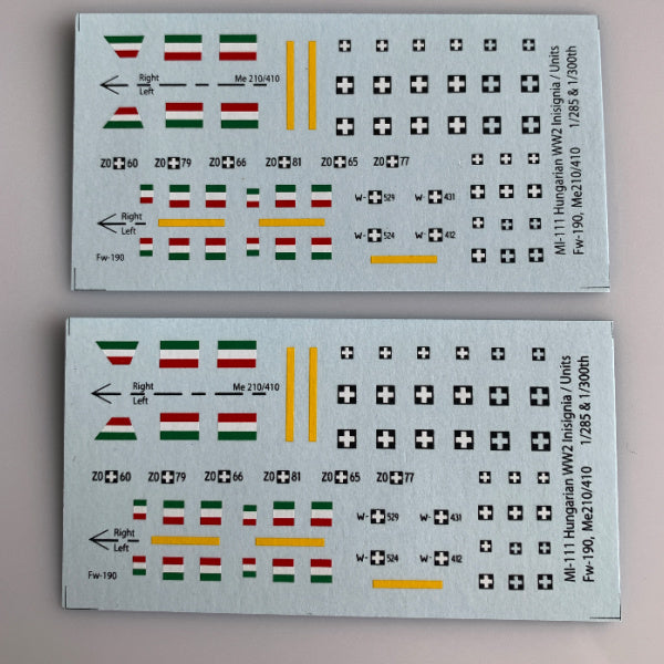 MI-111 Decal Sheet, WW2 Hungarian Aircraft Insignia