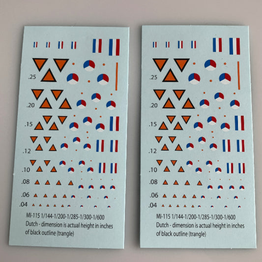MI-115 Decal Sheets, Netherlands Neutral Insignia