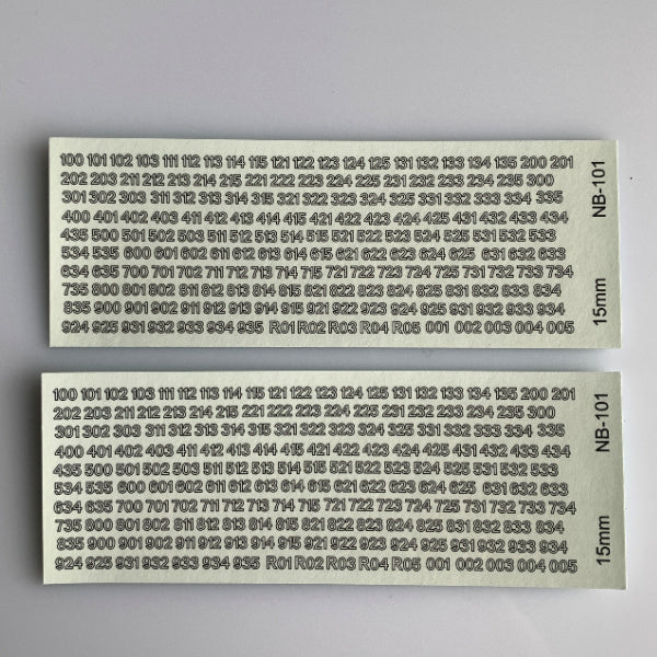 NB-101 Decal Sheets, Black Lettering with Clear Center