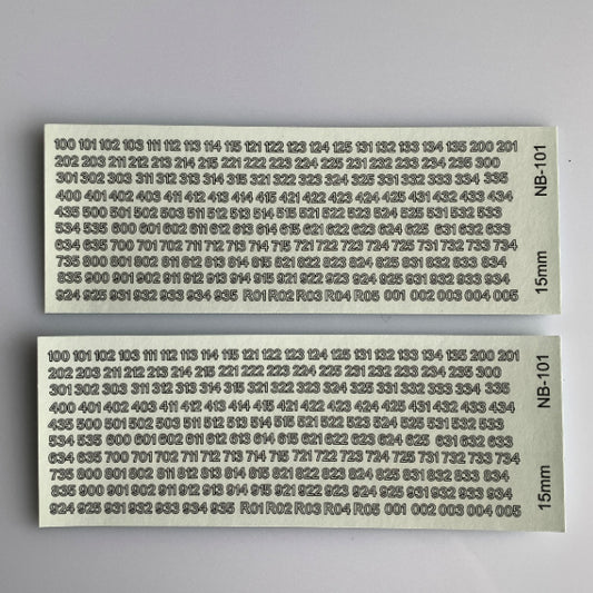 NB-101 Decal Sheets, Black Lettering with Clear Center