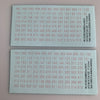NR-103 Decal Sheet, AFV Numbers. White outline, red center