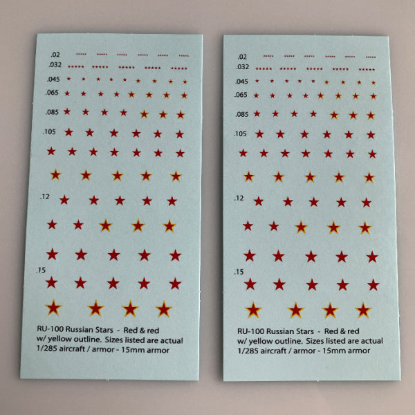 RU-100 Decal Sheets, Russian Insignia (Stars)