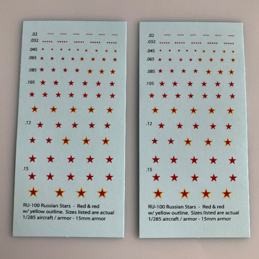 RU-100 Decal Sheets, Russian Insignia (Stars)