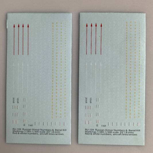 RU-109 Decal Sheets, Russian Armor Numbers