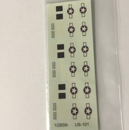 US-101 Decal Sheets, U.S. Star & Bar Insignia Aircraft