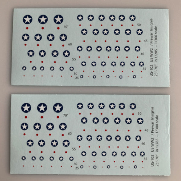 US-102 Decal Sheets, U.S. Star on blue field