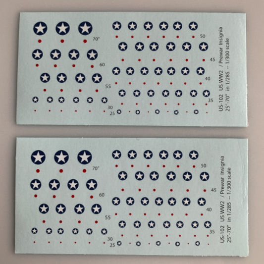US-102 Decal Sheets, U.S. Star on blue field