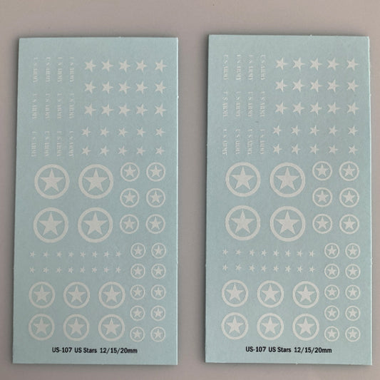 US-107 Decal Sheets, Stars white circle for Armor
