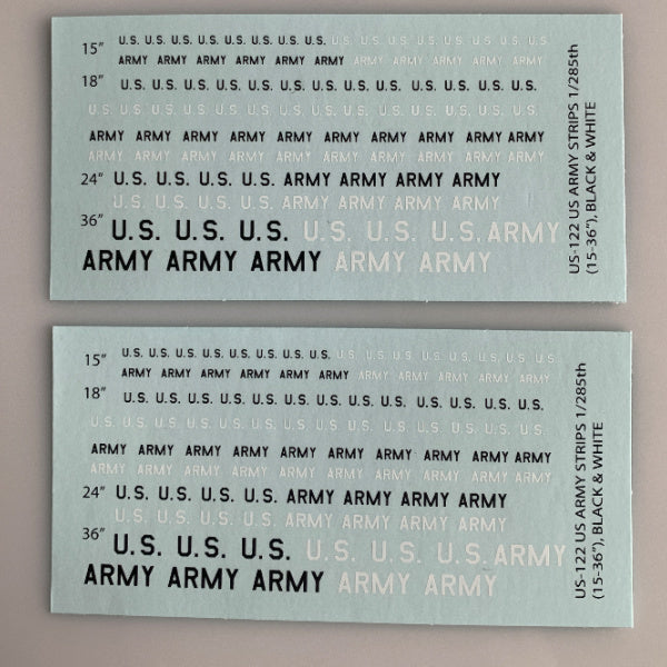 US-122 Decal Sheet, U.S. Black U.S. Army Aircraft