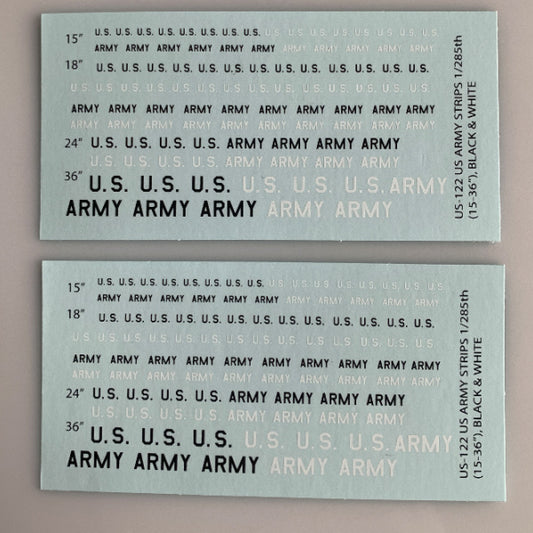 US-122 Decal Sheet, U.S. Black U.S. Army Aircraft