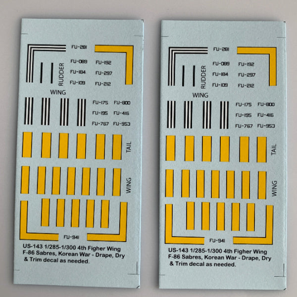 US-143 Decal Sheet, F-86, Korean War