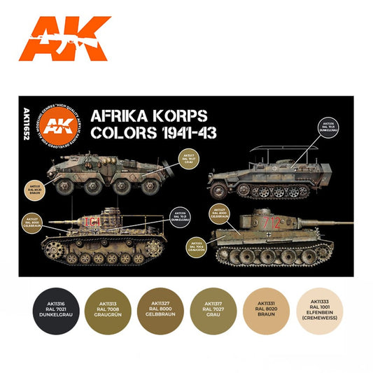 AFV Series: Afrika Korps 1941-1943 Acrylic Paint Set (6 Bottles)