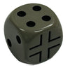 D6 Opaque 16mm Balken Cross Grey Die w/ Rounded Corners Germany (x5)