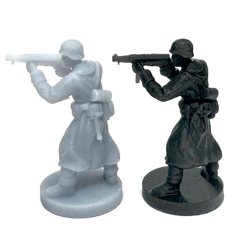 German Soldier in Greatcoat w/ MP40 w/ extended stock (3D Printed) x5