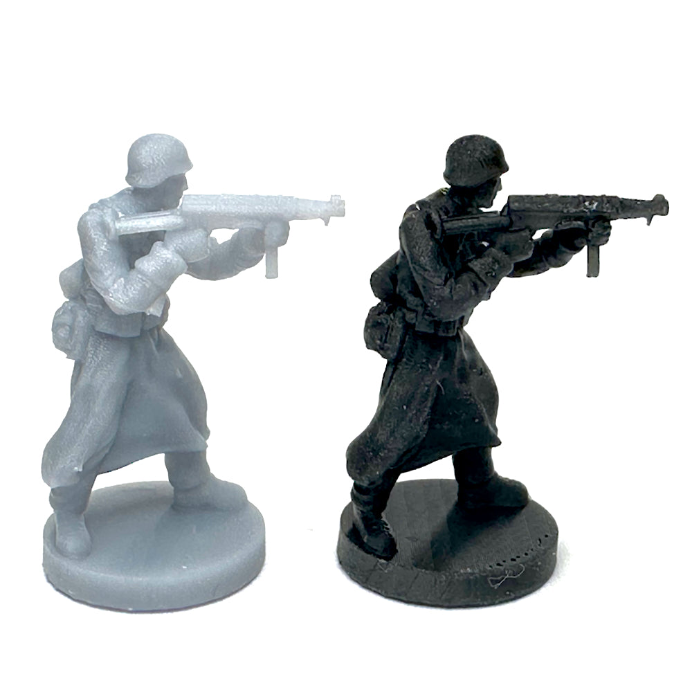 German Soldier in Greatcoat w/ MP40 w/ extended stock (3D Printed) x5