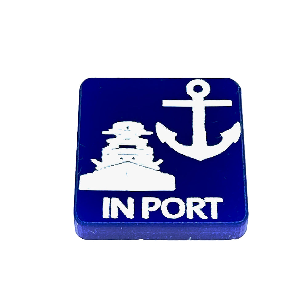 In Port Acrylic Marker 1/2" Blue UV Printed Game Token (x10)