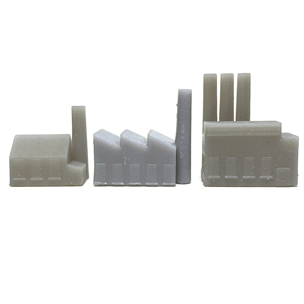 Minor, Medium, Major Factory (3D Printed) x5 (Grey)