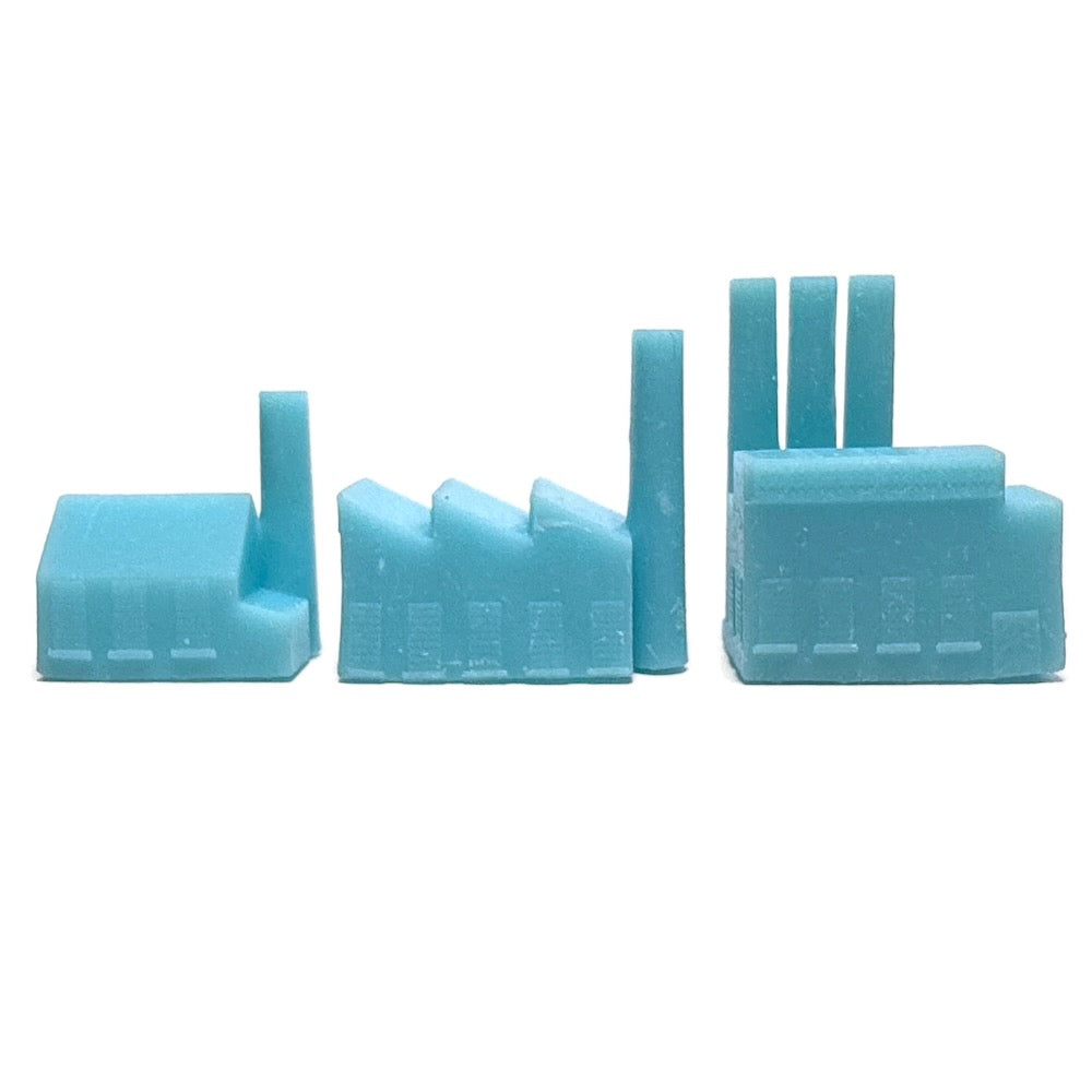 Minor, Medium, Major Factory (3D Printed) x5 (Light Blue)