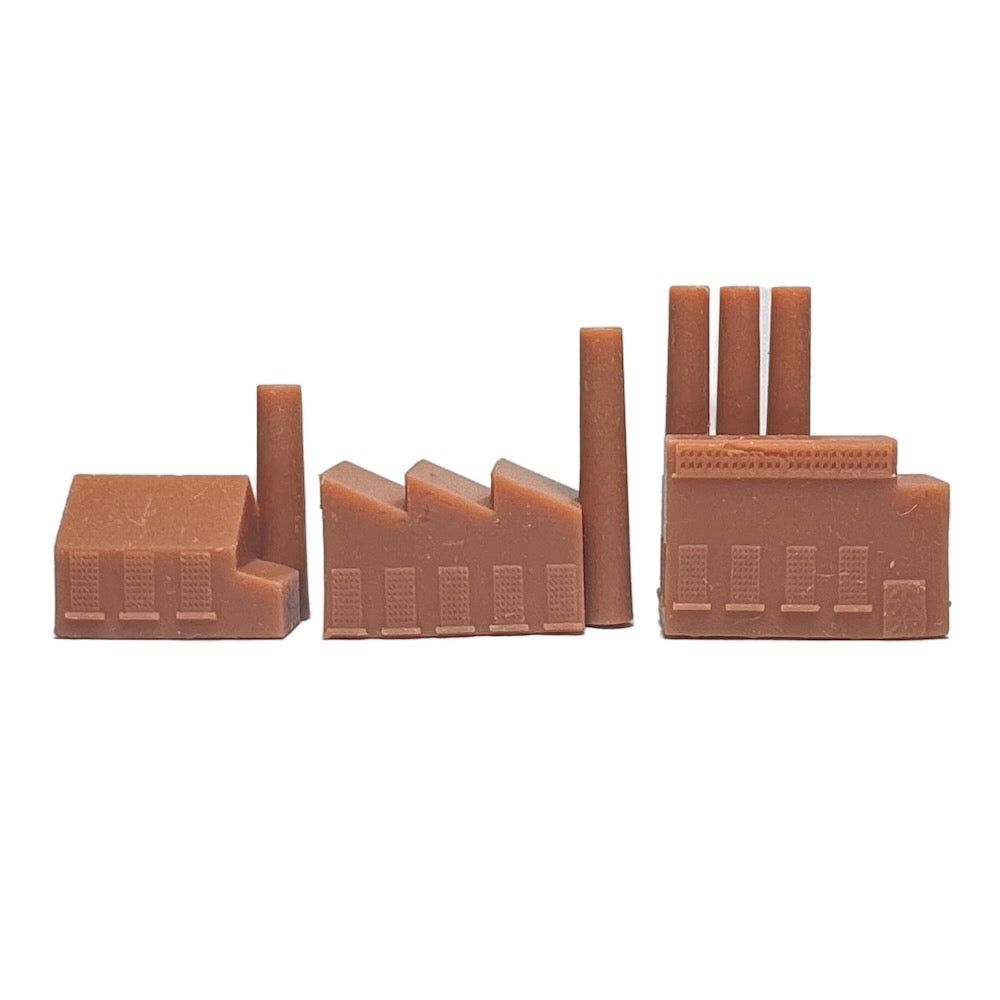 Minor, Medium, Major Factory (3D Printed) x5 (Pumpkin Orange)