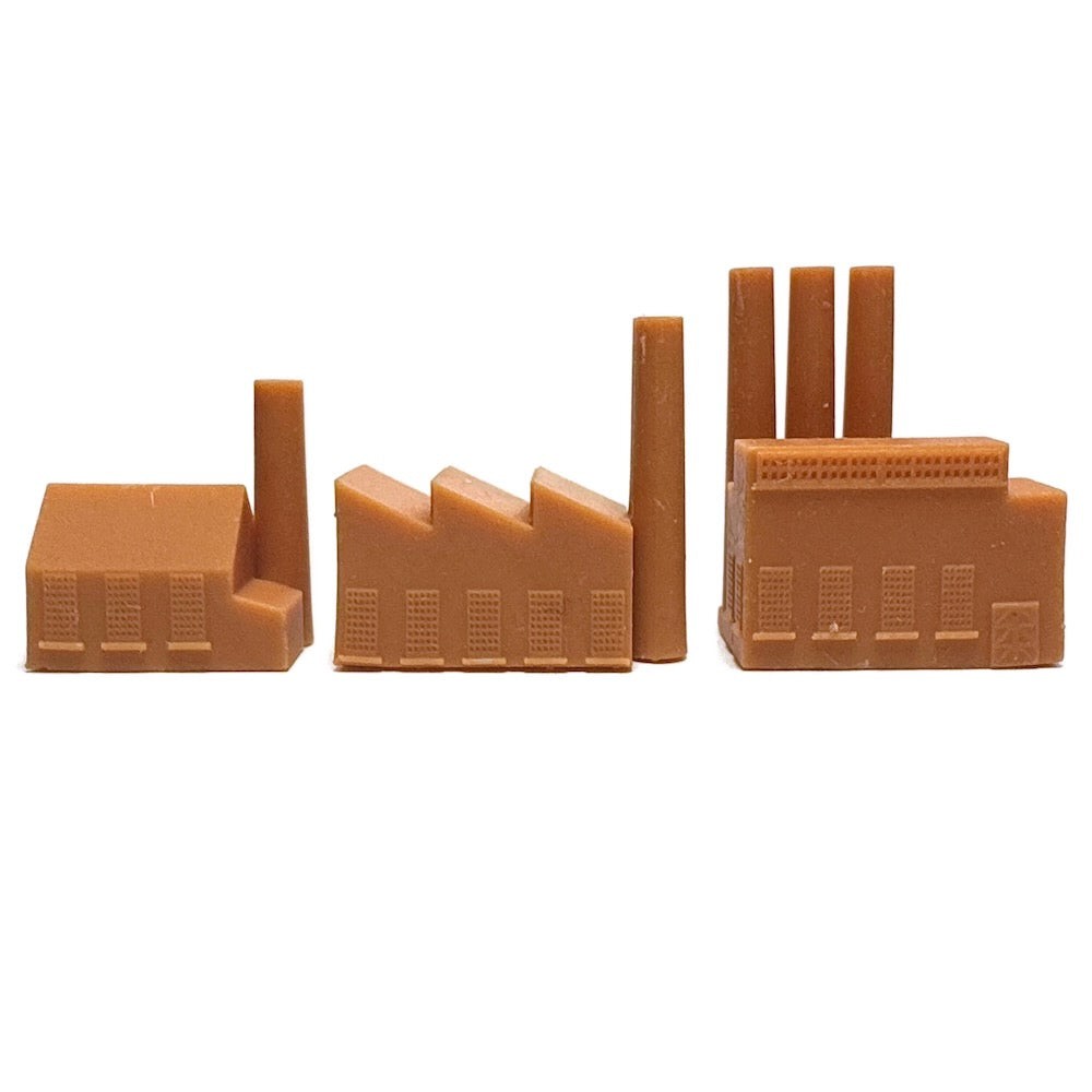 Minor, Medium, Major Factory (3D Printed) x5 (Red Wax)