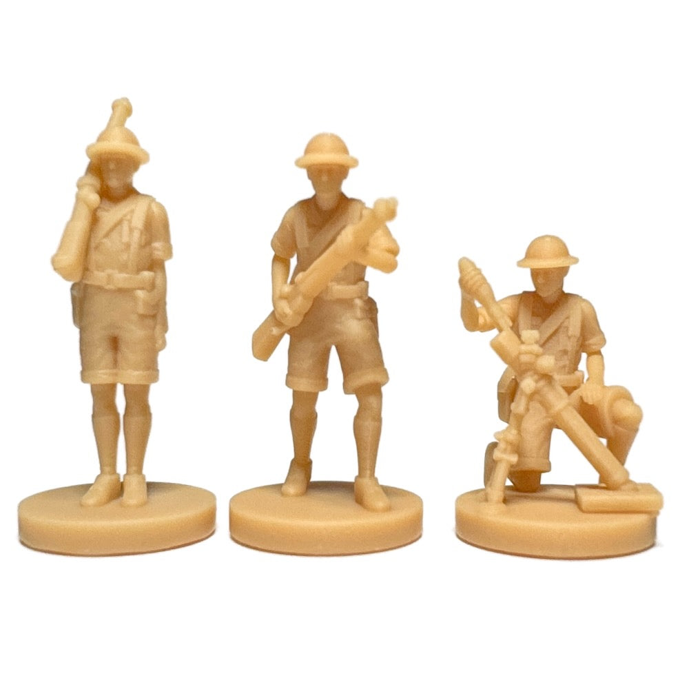 British Soldier, Militia, & Mortar Crew WWII- Summer (3D Printed) x5