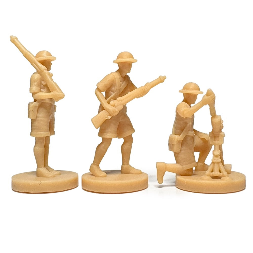 British Soldier, Militia, & Mortar Crew WWII- Summer (3D Printed) x5