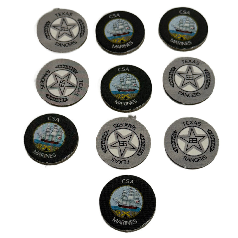 Reversible CSA Texas Rangers/Marines Roundels Cardboard Tokens (Pack of 10)