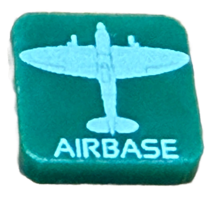 Airbase-WW2 Acrylic Marker 1/2" Green UV Printed Game Token (x10)