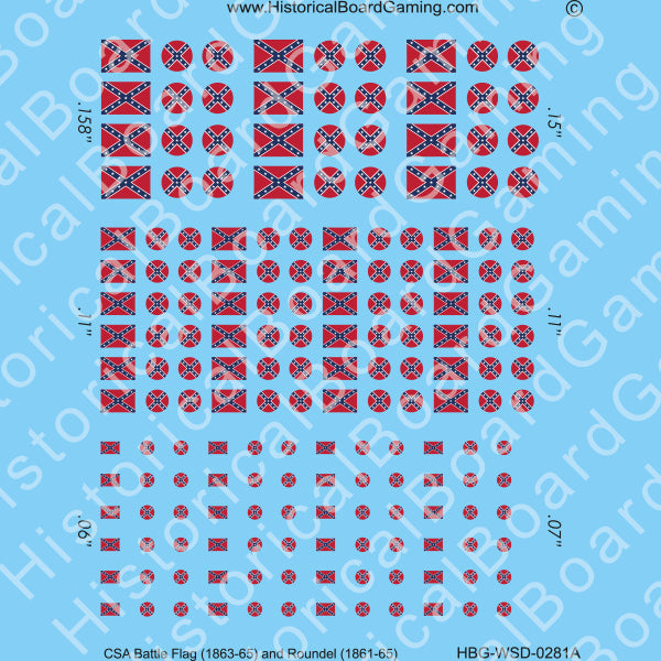 Decal Sheet, CSA Battle Flag (1863-65)