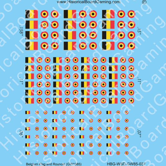 Decal Sheet, Belgium GW-1985
