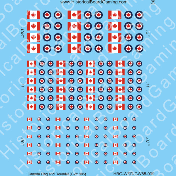 Decal Sheet, Canada GW-1985