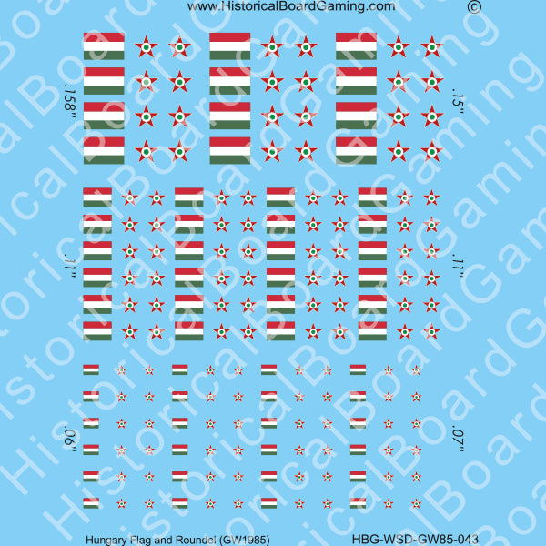 Decal Sheet, Hungary GW-1985