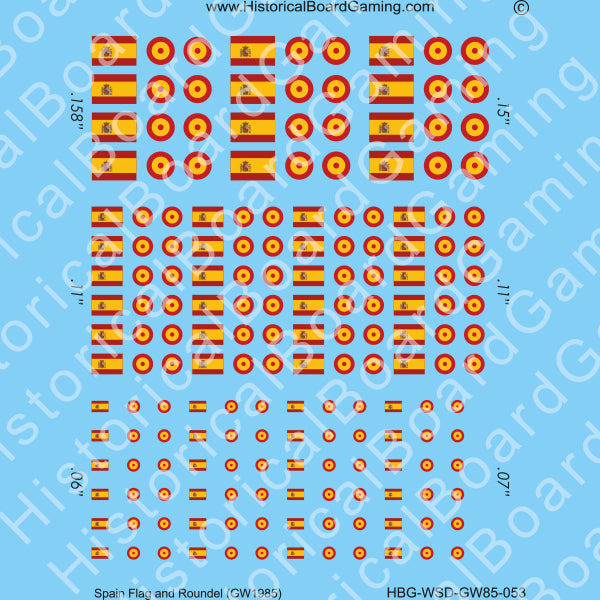 Decal Sheet, Spain GW-1985
